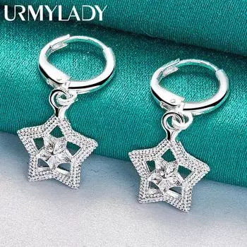 Серьги со звездами из стерлингового серебра 925 пробы для женщин, модные свадебные, помолвочные, очаровательные ювелирные изделия ME129