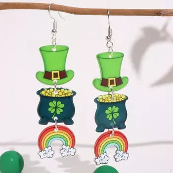 Серьги ST Patrick с акриловой подвеской для клуба, дня рождения, выпускного Style A