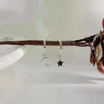 Серьги Star Moon Маленькие мини-серьги Нишевые новые серьги Повседневные и универсальные