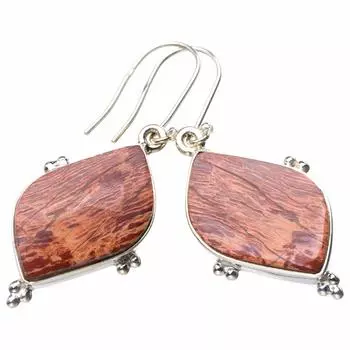 Серьги StarGems® из натурального железа с тигровым глазом ручной работы из стерлингового серебра 925 пробы 1,75 дюйма E0584