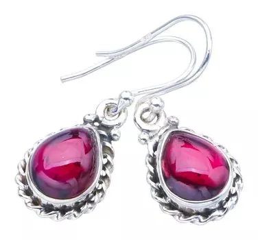 Серьги StarGems® из стерлингового серебра 925 пробы с натуральным аметистом ручной работы 1,25 дюйма F5624