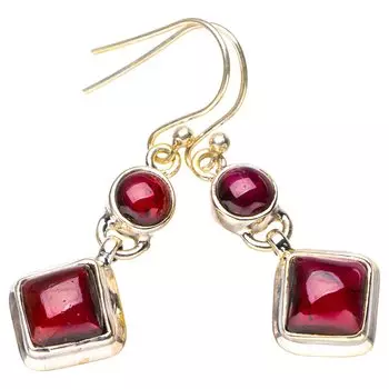 Серьги StarGems® из стерлингового серебра 925 пробы с натуральным аметистом ручной работы 1,5 дюйма E6844