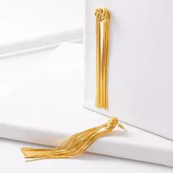 Серьги Suizi с кисточками из серебра 925 пробы, простые, модные, темпераментные, гальванизированные, 18-каратные, золотые серьги-кисточки, высокое качество золотой