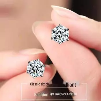 Серьги Super Flash Classic с шестью лапками из титановой стали и циркония — унисекс, простой, невыцветающий дизайн 3mm