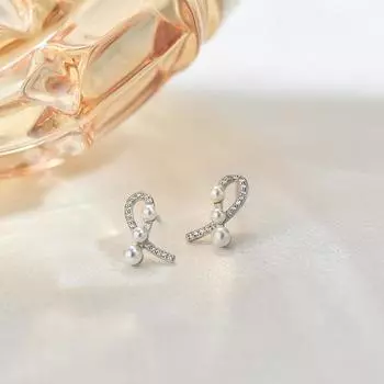 Серьги Sweet Cross Pearl для женщин с изысканным темпераментом, инкрустированные бриллиантами, роскошный дизайн высокого класса