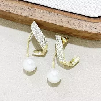 Серьги Tide Diamond Pearl Серьги Femininity Simple Серьги Универсальные французские серьги