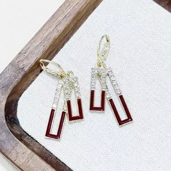 Серьги Tide Серьги Red Premium Design Sense Niche Versatile Temperament Серьги-гвоздики Украшения для ушей