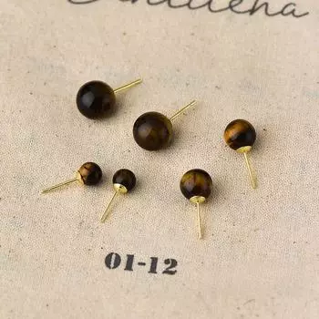 Серьги «Тигровый глаз» Простые персонализированные ретро-круглые серьги Современные текстурированные серьги Niche Women 0.6cm