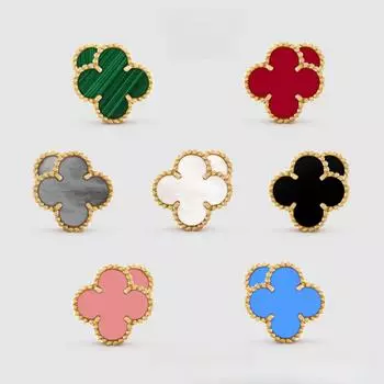 Серьги-тренды в виде четырехлистного клевера, настоящие серьги-фритиллярии