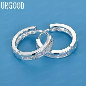 Серьги-треугольники с полым цирконием 925 пробы, модные свадебные украшения 1.20*1.20cm