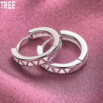 Серьги-треугольники с полым цирконием 925 пробы, модные свадебные украшения 1.20*1.20cm