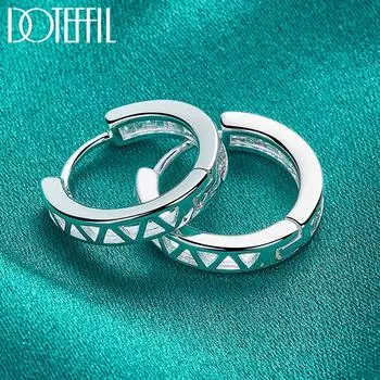 Серьги-треугольники с полым серебром 925 пробы и цирконием AAA, модные свадебные украшения 1.20*1.20cm