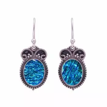 Серьги Triplet Opal из стерлингового серебра 925 пробы V8848, зеленые и синие серьги, овальные серьги, подарок на День святого Валентина, подарок для нее, подарок на день рождения, украшение ручной работы