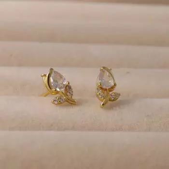 Серьги-тюльпаны для женщин, новый стиль, маленькие, легкие и роскошные цветочные серьги, серьги для лучших подруг в качестве подарка