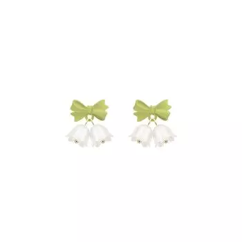Серьги-тюльпаны Spring Bell: Нежные клипсы в стиле банта для девочек Tulip Earrings