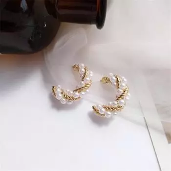 Серьги Twist Design Wrap Женщины Темперамент Геометрические элементы Вечеринка 2.2*1.8cm