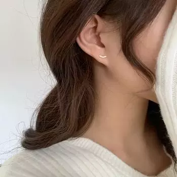 Серьги-улыбки из стерлингового серебра S925, простые серьги Arc Temperament, серьги со стразами для женщин 925