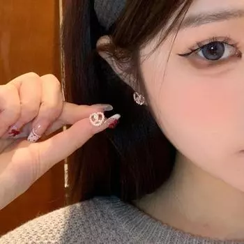 Серьги-узлы из стерлингового серебра 925 пробы с цирконами: Милые, повседневные, высококачественные серьги-пряжки для женщин Diamond Alkaline Knot Earrings