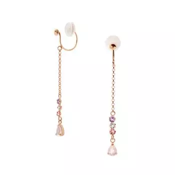 Серьги Vendome K10 Розовое золото Розовый кварц GAAE0351 RQ [Официальные] [VA Aoyama]