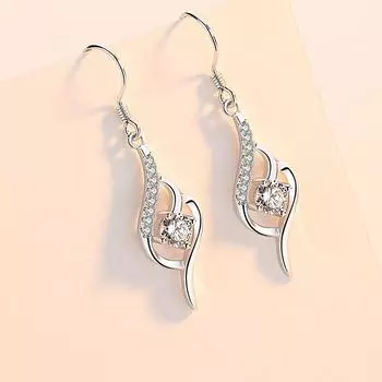 Серьги «Влюбись с первого взгляда» Серьги из чистого серебра 999 пробы Длинные элегантные серьги 999