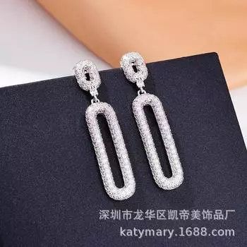 Серьги Высококачественные серьги-гвоздики с преувеличенной кисточкой из циркония и бриллиантами Высокое качество 925 silver needle белый