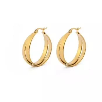 Серьги в форме буквы U из титана и стали с золотым покрытием для женщин, двойные, комбинированные, в стиле Frosty Style, персонализированные серьги