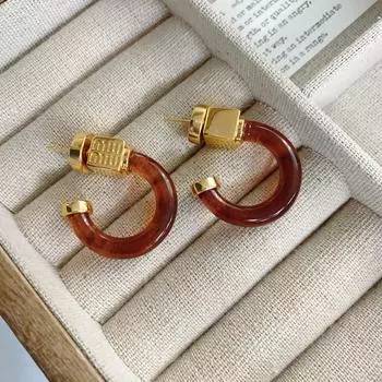 Серьги в форме французских минималистских букв в форме квадрата, женские дизайнерские серьги-гвоздики высокого класса