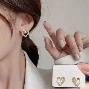 Серьги в форме франка, серьги с белыми бриллиантами, очаровательные серьги, элегантные, простые, роскошные, очаровательные, темпераментные, ювелирные изделия, универсальные серьги золотой