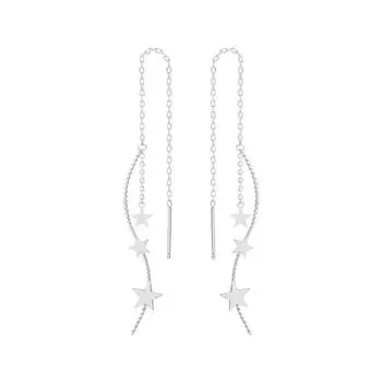 Серьги в форме изогнутой звезды, простой индивидуальный дизайн, нишевый темперамент, серьги с бахромой в виде пятиконечной звезды и волны для женщин