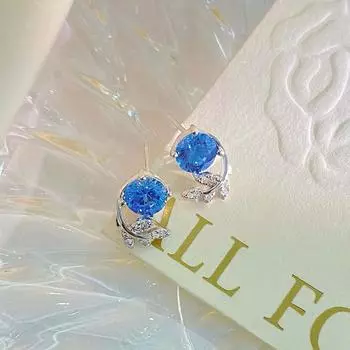 Серьги в форме листа, инкрустированные бриллиантами, легкие, роскошные, изысканные, высококачественные, милые и универсальные серьги, новый стиль для женщин