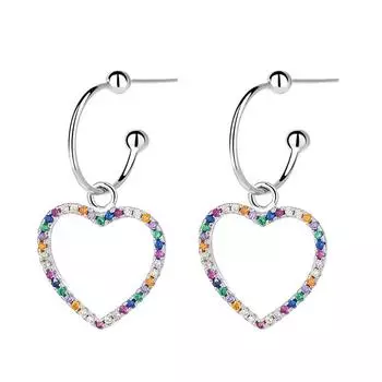 Серьги в форме персикового сердца с бриллиантами из стерлингового серебра 925 пробы, женские модные серьги-гвоздики из серебра 925 пробы 925