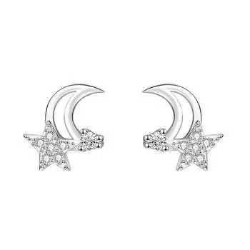 Серьги в форме звезды и луны Серьги в форме пятиконечной звезды Милые подарки для подруг, которые будут питать Серьги для прокалывания ушей для женщин