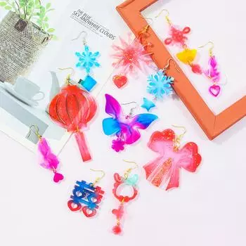 Серьги в китайском стиле, силиконовая форма, формы из эпоксидной смолы, ремесло, wknot, бабочка, украшение, кулон, брелок для ювелирных изделий