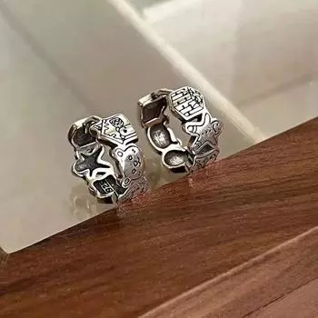 Серьги в корейском стиле Ins Style Персонализированные тайские универсальные медвежьи пряничные человеческие пуговицы для ушей Тайские универсальные старые серьги