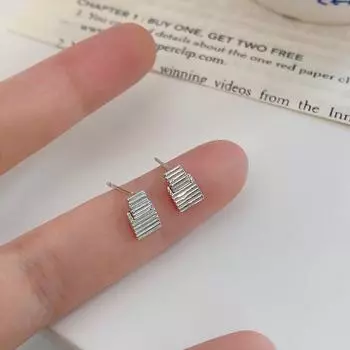Серьги в квадратную полоску, геометрический дизайн, уникальный индивидуальный стиль, модные серьги