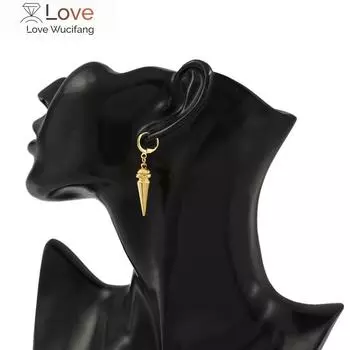 Серьги в стиле аниме «семья» Forger Cosplay Gold Color Cone Shaped Curved Clip Ear Ear Ear Forge Gift Jewelry