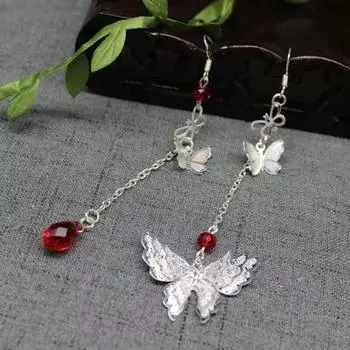 Серьги в стиле аниме Tian Guan Ci Fu Hua Cheng Xie Lian, женская подвеска-бабочка, зажимы для ушей, крючок, ювелирные аксессуары, подарок