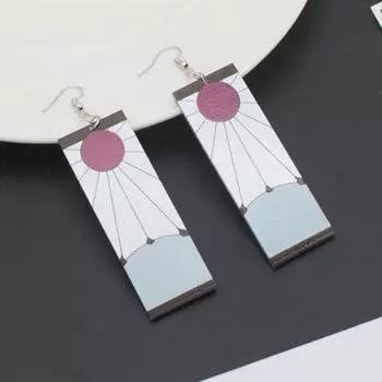 Серьги в стиле аниме «Убийца демонов» Танджиро, кулон с тем же ухом, подарок для косплея