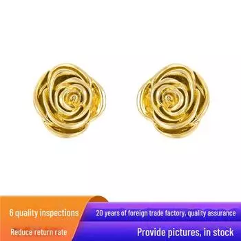 «Серьги в стиле антиквариат из розового золота с объемным стереоэффектом и иглой из серебра 925 пробы» TE00943