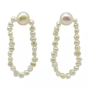 Серьги в стиле барокко, серьги-гвоздики с натуральным белым пресноводным жемчугом, длинные серьги ручной работы с маленьким жемчугом, женские свадебные серьги