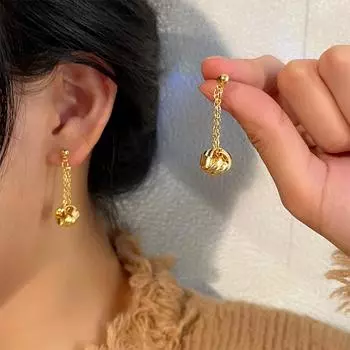 Серьги в стиле французского ретро с простыми золотыми витыми узлами, женские серьги с нишевым дизайном и высоким классом