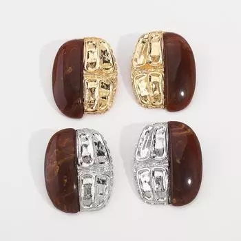 Серьги в стиле INS с вышивкой и темпераментом золотой