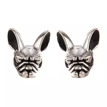 Серьги в стиле панк, серьги-гвоздики в форме бульдога, крутые винтажные антикварные серьги в стиле рок-собаки, ювелирные изделия, подарки для женщин и мужчин, ретро-орнамент