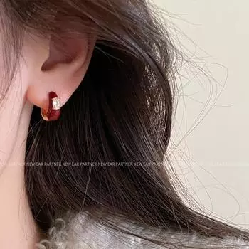 Серьги в стиле ретро Анкара в гонконгском стиле, женские, нишевые, высококачественные, капающие, эмалевые, универсальные, темпераментные серьги с пряжками copper.