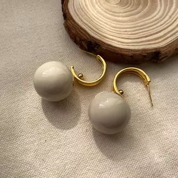 Серьги в стиле ретро-французского дизайна, High-End Sense, простой полый шарик, одна пара высококачественных сережек для женщин