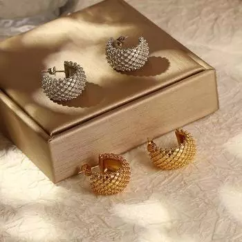 Серьги в стиле ретро из титановой стали 18-каратного золота, женские легкие серьги класса люкс из нержавеющей стали