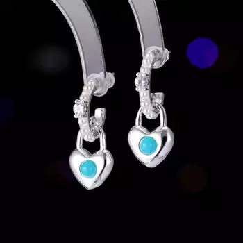 Серьги в стиле ретро, простые и универсальные, креативный дизайн, милые серьги в виде замка любви королевской сестры красный