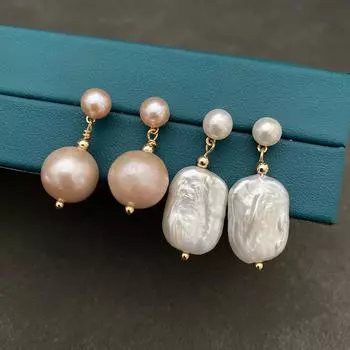 Серьги в стиле ретро с пресноводными морщинками, модификаторы жемчуга Planoque 925 Tremella, элегантные серьги