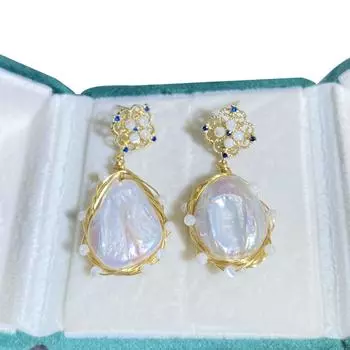 Серьги в стиле ретро с жемчугом барокко Серьги и серьги нишевого дизайна Instagram Модные и свежие роскошные украшения