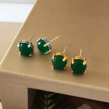 Серьги в стиле ретро Simple Niche Green, легкие роскошные серьги из циркония T2898 золотой